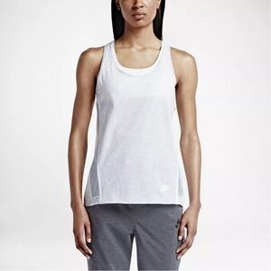Nike Bonded Tank Top Gray White Size L Mesh Sport Racerback